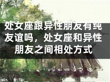 处女座跟异性朋友有纯友谊吗,处女座和异性朋友之间相处方式