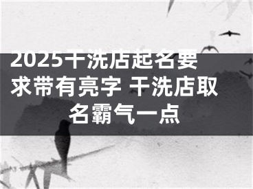 2025干洗店起名要求带有亮字 干洗店取名霸气一点