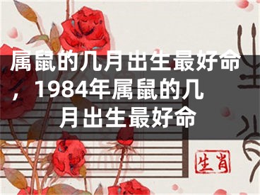 属鼠的几月出生最好命，1984年属鼠的几月出生最好命