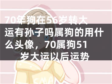 70年狗在56岁转大运有孙子吗属狗的用什么头像,70属狗51岁大运以后运势