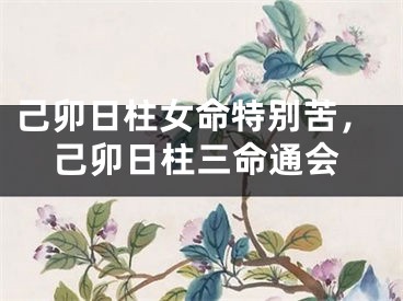 己卯日柱女命特别苦,己卯日柱三命通会
