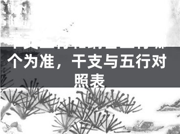 干支五行和纳音五行哪个为准,干支与五行对照表