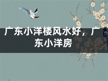 广东小洋楼风水好，广东小洋房