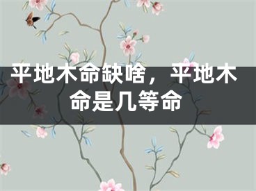 平地木命缺啥,平地木命是几等命