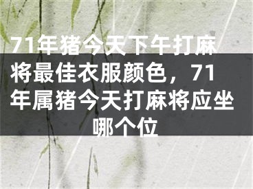 71年猪今天下午打麻将最佳衣服颜色,71年属猪今天打麻将应坐哪个位
