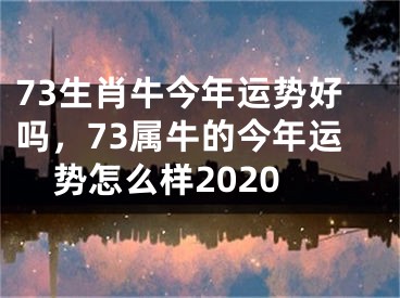 73生肖牛今年运势好吗，73属牛的今年运势怎么样2020