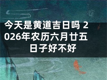 今天是黄道吉日吗 2026年农历六月廿五日子好不好