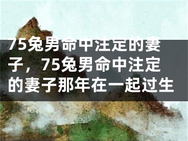 75兔男命中注定的妻子,75兔男命中注定的妻子那年在一起过生
