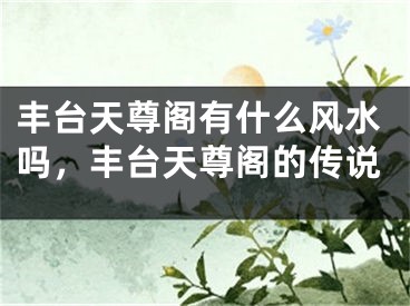 丰台天尊阁有什么风水吗,丰台天尊阁的传说
