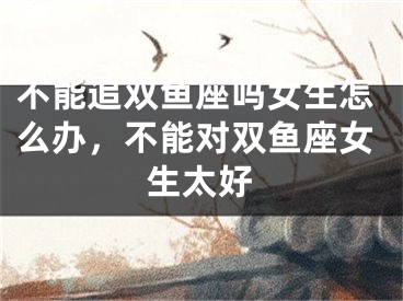 不能追双鱼座吗女生怎么办,不能对双鱼座女生太好