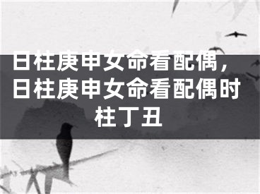 日柱庚申女命看配偶，日柱庚申女命看配偶时柱丁丑