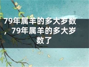 79年属羊的多大岁数，79年属羊的多大岁数了