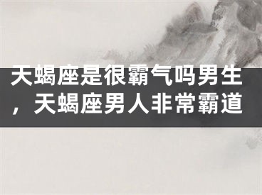 天蝎座是很霸气吗男生，天蝎座男人非常霸道