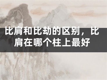 比肩和比劫的区别,比肩在哪个柱上最好