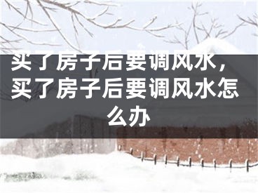 买了房子后要调风水,买了房子后要调风水怎么办