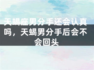 天蝎座男分手还会认真吗,天蝎男分手后会不会回头