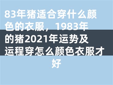 83年猪适合穿什么颜色的衣服,1983年的猪2021年运势及运程穿怎么颜色衣服才好