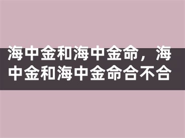 海中金和海中金命，海中金和海中金命合不合