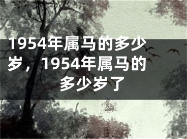 1954年属马的多少岁，1954年属马的多少岁了