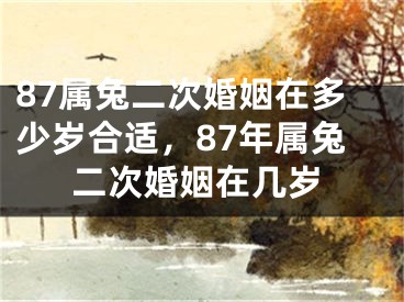 87属兔二次婚姻在多少岁合适，87年属兔二次婚姻在几岁