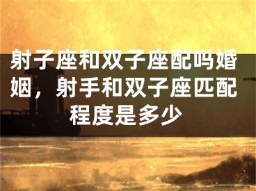 射子座和双子座配吗婚姻，射手和双子座匹配程度是多少