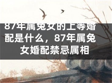 87年属兔女的上等婚配是什么，87年属兔女婚配禁忌属相