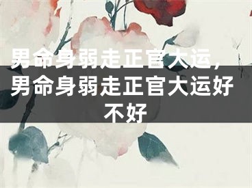 男命身弱走正官大运,男命身弱走正官大运好不好