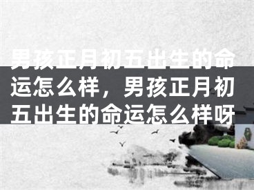 男孩正月初五出生的命运怎么样,男孩正月初五出生的命运怎么样呀