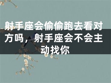 射手座会偷偷跑去看对方吗,射手座会不会主动找你