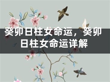 癸卯日柱女命运，癸卯日柱女命运详解