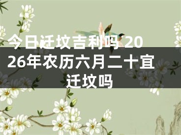 今日迁坟吉利吗 2026年农历六月二十宜迁坟吗