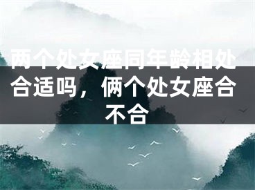 两个处女座同年龄相处合适吗，俩个处女座合不合