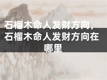 石榴木命人发财方向,石榴木命人发财方向在哪里