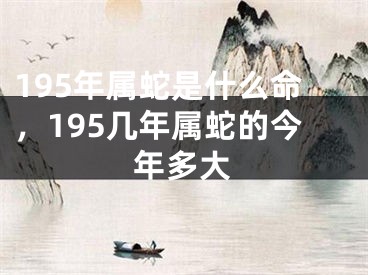 195年属蛇是什么命,195几年属蛇的今年多大