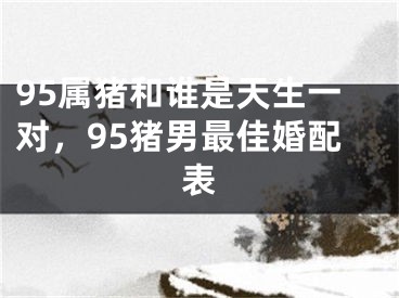 95属猪和谁是天生一对，95猪男最佳婚配表