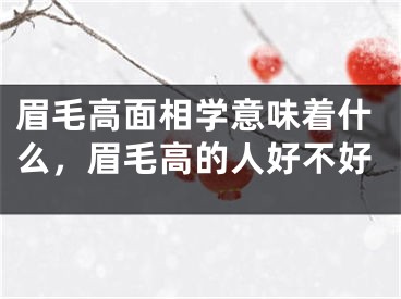 眉毛高面相学意味着什么,眉毛高的人好不好