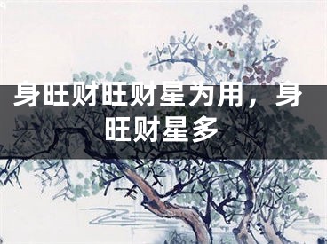 身旺财旺财星为用,身旺财星多