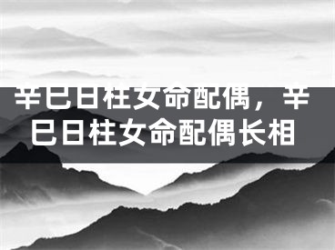 辛巳日柱女命配偶,辛巳日柱女命配偶长相