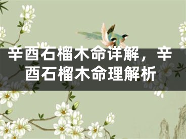 辛酉石榴木命详解，辛酉石榴木命理解析