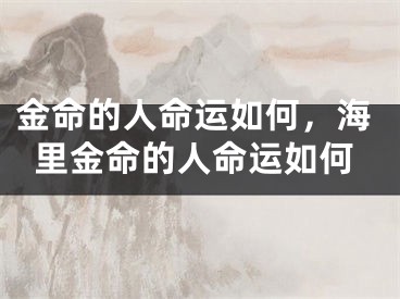 金命的人命运如何,海里金命的人命运如何
