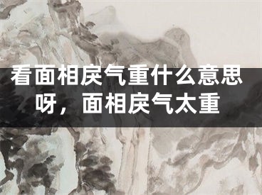 看面相戾气重什么意思呀，面相戾气太重