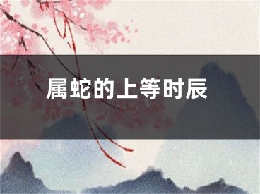 属蛇的上等时辰