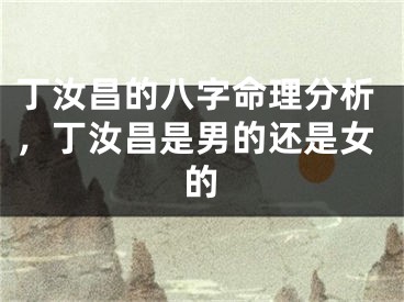 丁汝昌的八字命理分析，丁汝昌是男的还是女的
