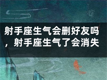 射手座生气会删好友吗,射手座生气了会消失