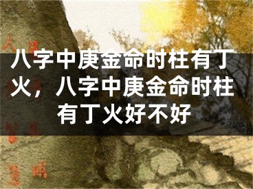 八字中庚金命时柱有丁火，八字中庚金命时柱有丁火好不好