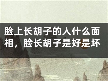 脸上长胡子的人什么面相,脸长胡子是好是坏
