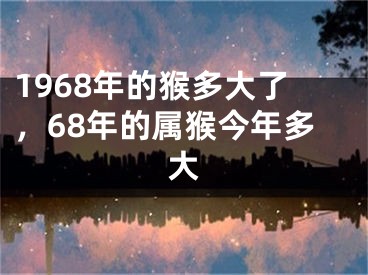1968年的猴多大了，68年的属猴今年多大