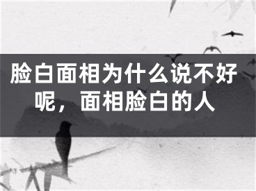 脸白面相为什么说不好呢,面相脸白的人