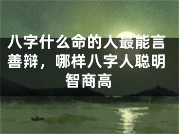 八字什么命的人最能言善辩，哪样八字人聪明智商高