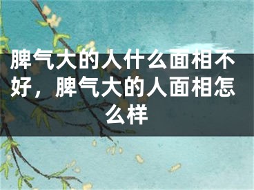 脾气大的人什么面相不好，脾气大的人面相怎么样